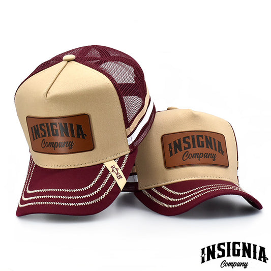 Insignia - Maroon Whiskey River – High Profile Trucker Hat