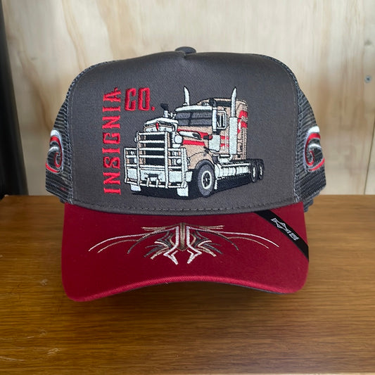 Insignia - Longhaul Maroon – High Profile Trucker Hat