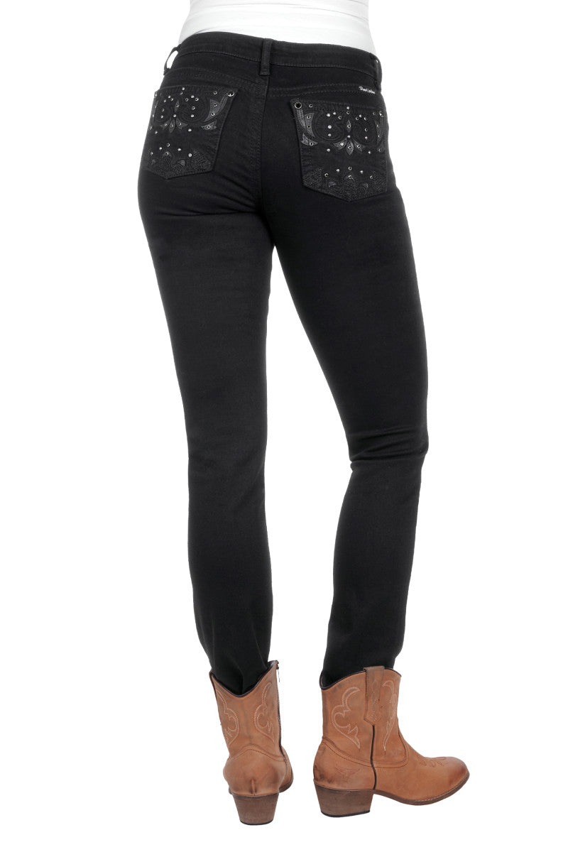 PRE WESTERN Womens Jean - Joan Skinny Leg Black