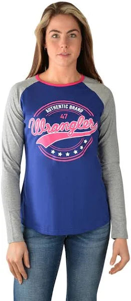 WRANGLER Womens Long Sleeve Baseball Tee