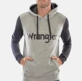 WRANGLER - Mens Hoodie Grey Merle