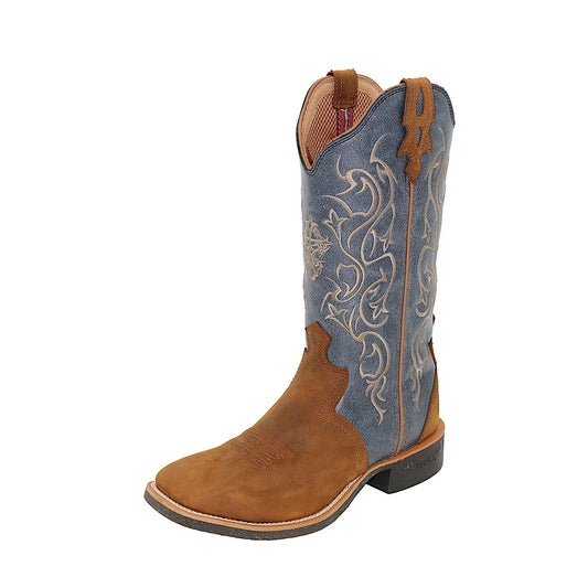TWISTED X Womens Tech 12 Boot RUSSET BROWN/SILVER BLUE